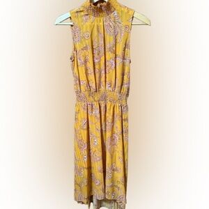 NWT Nanette Lepore Sun Squash Yellow Paisley Lined Sleeveless Dress Size 4